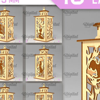 Intra απο ξύλο plywood 3mm-4mm πάχος – Δέσμη κοπής με λέιζερ με ξύλινα φανάρια νεράιδων Δίασταση  20x20 cm INTRAFABR-100298086 - Image 1