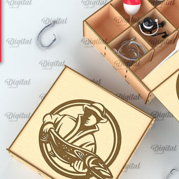 Intra απο ξύλο plywood 3mm-4mm πάχος –  κοπής με λέιζερ ξύλινο κουτί ψαρέματος Δίασταση  20x20 cm INTRAFABR-99887023 - Image 1