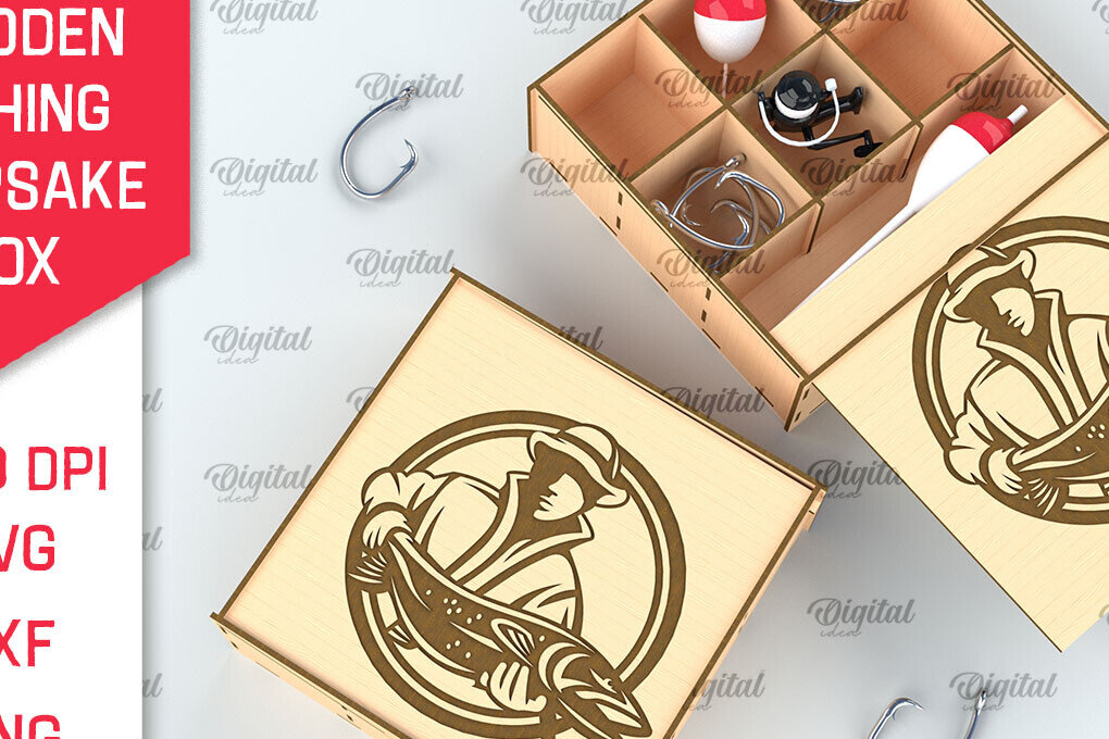 Intra απο ξύλο plywood 3mm-4mm πάχος –  κοπής με λέιζερ ξύλινο κουτί ψαρέματος Δίασταση  20x20 cm INTRAFABR-99887023