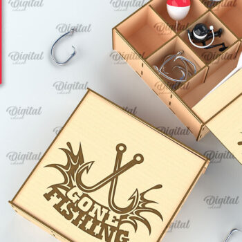 Intra απο ξύλο plywood 3mm-4mm πάχος –  κοπής με λέιζερ ξύλινο κουτί ψαρέματος Δίασταση  20x20 cm INTRAFABR-99886595 - Image 1