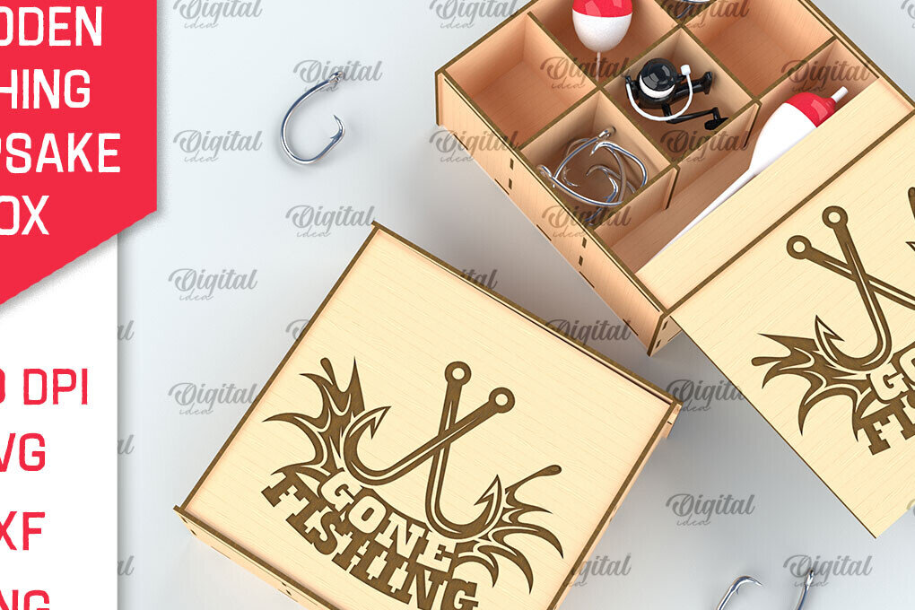 Intra απο ξύλο plywood 3mm-4mm πάχος –  κοπής με λέιζερ ξύλινο κουτί ψαρέματος Δίασταση  20x20 cm INTRAFABR-99886595