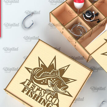 Intra απο ξύλο plywood 3mm-4mm πάχος –  κοπής με λέιζερ ξύλινο κουτί ψαρέματος Δίασταση  20x20 cm INTRAFABR-99886690 - Image 1