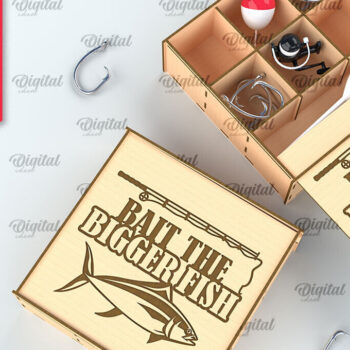 Intra απο ξύλο plywood 3mm-4mm πάχος –  κοπής με λέιζερ ξύλινο κουτί ψαρέματος Δίασταση  20x20 cm INTRAFABR-99886774 - Image 1