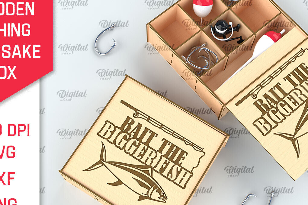 Intra απο ξύλο plywood 3mm-4mm πάχος –  κοπής με λέιζερ ξύλινο κουτί ψαρέματος Δίασταση  20x20 cm INTRAFABR-99886774