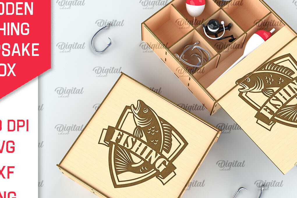 Intra απο ξύλο plywood 3mm-4mm πάχος –  κοπής με λέιζερ ξύλινο κουτί ψαρέματος Δίασταση  20x20 cm INTRAFABR-99886955