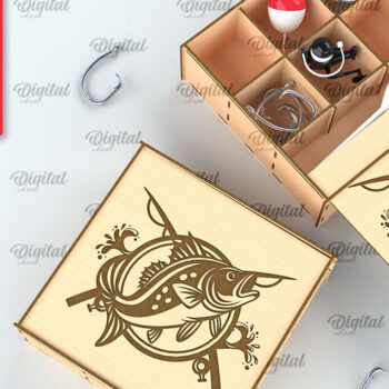 Intra απο ξύλο plywood 3mm-4mm πάχος –  κοπής με λέιζερ ξύλινο κουτί ψαρέματος Δίασταση  20x20 cm INTRAFABR-99886979 - Image 1