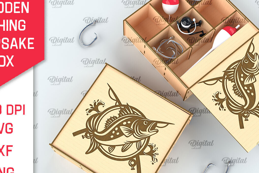 Intra απο ξύλο plywood 3mm-4mm πάχος –  κοπής με λέιζερ ξύλινο κουτί ψαρέματος Δίασταση  20x20 cm INTRAFABR-99886979