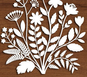 Intra απο ξύλο plywood 3mm-4mm πάχος – Ξύλινο Flower Arrange Paper Cut 1610 Δίασταση  20x20 cm INTRAFABR-122058857