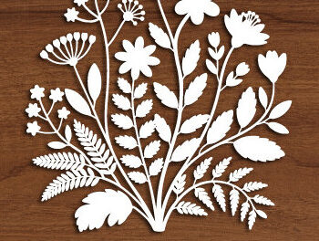 Intra απο ξύλο plywood 3mm-4mm πάχος – Ξύλινο Flower Arrange Paper Cut 1610 Δίασταση  20x20 cm INTRAFABR-122058857 - Image 1