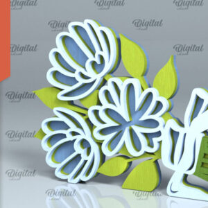 Intra απο ξύλο plywood 3mm-4mm πάχος – Ξύλινο μπουκέτο λουλουδιών Δίασταση 20x20 cm INTRAFABR-93786451