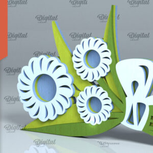 Intra απο ξύλο plywood 3mm-4mm πάχος – Ξύλινο μπουκέτο λουλουδιών Δίασταση 20x20 cm INTRAFABR-93787056