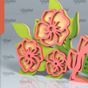 Intra απο ξύλο plywood 3mm-4mm πάχος – Ξύλινο μπουκέτο λουλουδιών Δίασταση 20x20 cm INTRAFABR-93787335