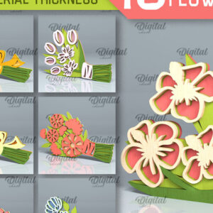 Intra απο ξύλο plywood 3mm-4mm πάχος – Ξύλινο μπουκέτο λουλούδι Δέσμη κοπής με λέιζερ Δίασταση  20x20 cm INTRAFABR-93857874