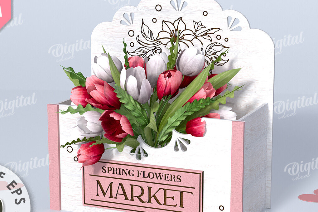 Intra απο ξύλο plywood 3mm-4mm πάχος – Ξύλινο Flower Box Κουτί δώρου Δίασταση  20x20 cm INTRAFABR-114871676