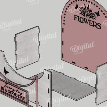 Intra απο ξύλο plywood 3mm-4mm πάχος – Ξύλινο Flower Box Κουτί δώρου Δίασταση  20x20 cm INTRAFABR-114871707 - Image 2