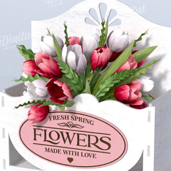 Intra απο ξύλο plywood 3mm-4mm πάχος – Ξύλινο Flower Box Κουτί δώρου Δίασταση  20x20 cm INTRAFABR-114871733 - Image 1