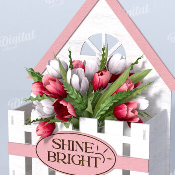 Intra απο ξύλο plywood 3mm-4mm πάχος – Ξύλινο Flower Box Κουτί δώρου Δίασταση  20x20 cm INTRAFABR-114871748 - Image 1