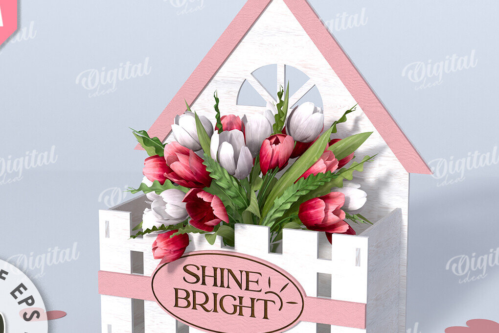 Intra απο ξύλο plywood 3mm-4mm πάχος – Ξύλινο Flower Box Κουτί δώρου Δίασταση  20x20 cm INTRAFABR-114871748