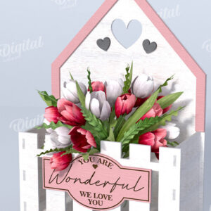 Intra απο ξύλο plywood 3mm-4mm πάχος – Ξύλινο Flower Box Κουτί δώρου Δίασταση  20x20 cm INTRAFABR-114871784