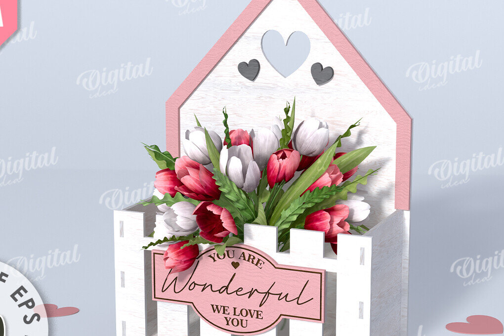 Intra απο ξύλο plywood 3mm-4mm πάχος – Ξύλινο Flower Box Κουτί δώρου Δίασταση  20x20 cm INTRAFABR-114871784