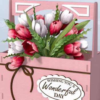 Intra απο ξύλο plywood 3mm-4mm πάχος – Ξύλινο Flower Box Κουτί δώρου Δίασταση  20x20 cm INTRAFABR-114871807 - Image 1