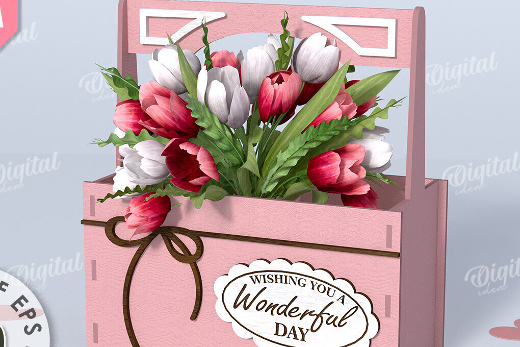 Intra απο ξύλο plywood 3mm-4mm πάχος – Ξύλινο Flower Box Κουτί δώρου Δίασταση  20x20 cm INTRAFABR-114871807