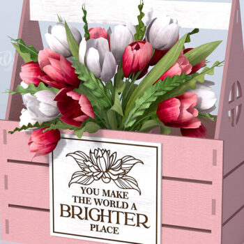 Intra απο ξύλο plywood 3mm-4mm πάχος – Ξύλινο Flower Box Κουτί δώρου Δίασταση 20x20 cm INTRAFABR-114871848 - Image 1