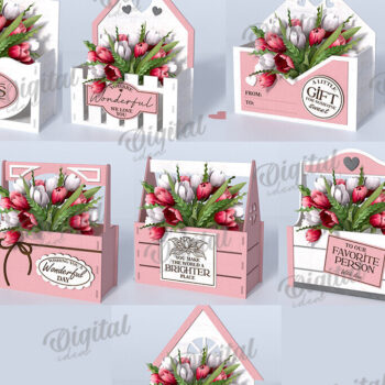 Intra απο ξύλο plywood 3mm-4mm πάχος – Ξύλινα Flower Boxes Πακέτο κοπής με λέιζερ Δίασταση  20x20 cm INTRAFABR-114872790 - Image 2