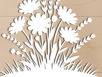 Intra απο ξύλο plywood 3mm-4mm πάχος – Ξύλινο Flower Garden Paper Cut 1588 Δίασταση  20x20 cm INTRAFABR-121888329 - Image 1