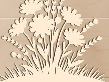 Intra απο ξύλο plywood 3mm-4mm πάχος – Ξύλινο Flower Garden Paper Cut 1588 Δίασταση  20x20 cm INTRAFABR-121888329 - Image 2