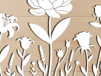 Intra απο ξύλο plywood 3mm-4mm πάχος – Ξύλινο Flower Garden Paper Cut 1590 Δίασταση  20x20 cm INTRAFABR-121927766 - Image 1