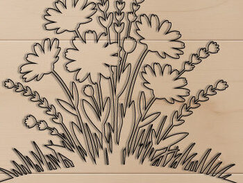 Intra απο ξύλο plywood 3mm-4mm πάχος – Ξύλινο Flower Garden Paper Cut 1588 Δίασταση  20x20 cm INTRAFABR-121888329 - Image 3