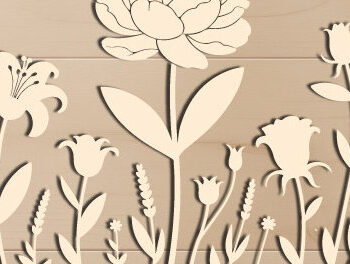Intra απο ξύλο plywood 3mm-4mm πάχος – Ξύλινο Flower Garden Paper Cut 1590 Δίασταση  20x20 cm INTRAFABR-121927766 - Image 2