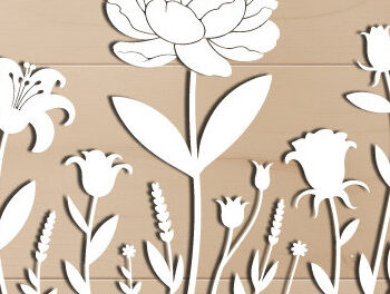 Intra απο ξύλο plywood 3mm-4mm πάχος – Ξύλινο Flower Garden Paper Cut 1590 Δίασταση  20x20 cm INTRAFABR-121927766 - Image 3