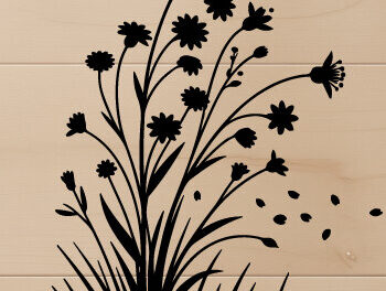 Intra απο ξύλο plywood 3mm-4mm πάχος – Ξύλινο Flower Garden Paper Cut 1596 Δίασταση  20x20 cm INTRAFABR-121960114 - Image 2