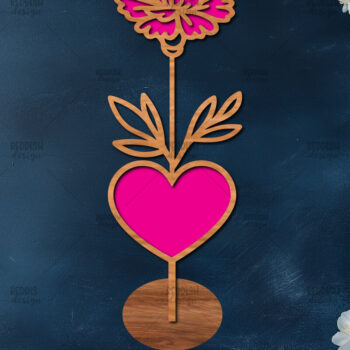 Intra απο ξύλο plywood 3mm-4mm πάχος – Ξύλινη βάση κοπής λουλουδιών με λέιζερ Δίασταση  20x20 cm INTRAFABR-114066982 - Image 1