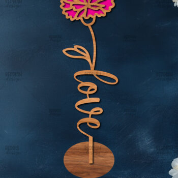 Intra απο ξύλο plywood 3mm-4mm πάχος – Ξύλινη βάση κοπής λουλουδιών με λέιζερ Δίασταση  20x20 cm INTRAFABR-114066996 - Image 1