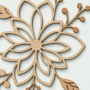 Intra απο ξύλο plywood 3mm-4mm πάχος – Ξύλινο λουλούδι με λέιζερ κομμένο αρχείο Δίασταση  20x20 cm INTRAFABR-118593749