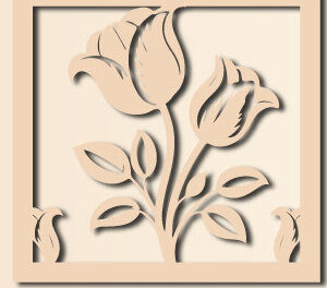 Intra απο ξύλο plywood 3mm-4mm πάχος – Ξύλινο λουλούδι Paper Cut 1580 Δίασταση  20x20 cm INTRAFABR-121706066