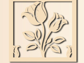 Intra απο ξύλο plywood 3mm-4mm πάχος – Ξύλινο λουλούδι Paper Cut 1580 Δίασταση  20x20 cm INTRAFABR-121706066 - Image 2