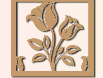 Intra απο ξύλο plywood 3mm-4mm πάχος – Ξύλινο λουλούδι Paper Cut 1580 Δίασταση  20x20 cm INTRAFABR-121706066 - Image 3