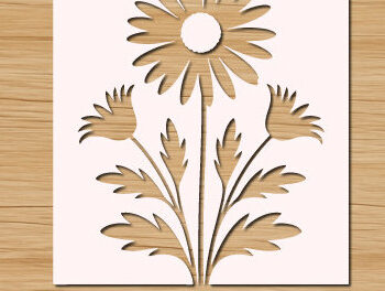 Intra απο ξύλο plywood 3mm-4mm πάχος – Ξύλινο λουλούδι Paper Cut 1656 Δίασταση 20x20 cm INTRAFABR-123360241 - Image 3