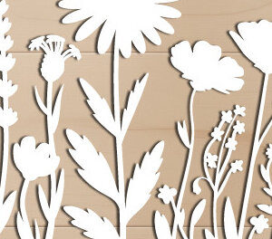 Intra απο ξύλο plywood 3mm-4mm πάχος – Ξύλινο λουλούδι Paper Cut Arrange 1584 Δίασταση  20x20 cm INTRAFABR-121810292