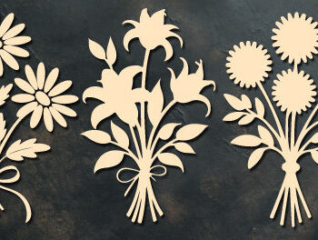 Intra απο ξύλο plywood 3mm-4mm πάχος – Ξύλινο λουλούδι Paper Cut Bundle 1638 Δίασταση  20x20 cm INTRAFABR-122864284 - Image 1