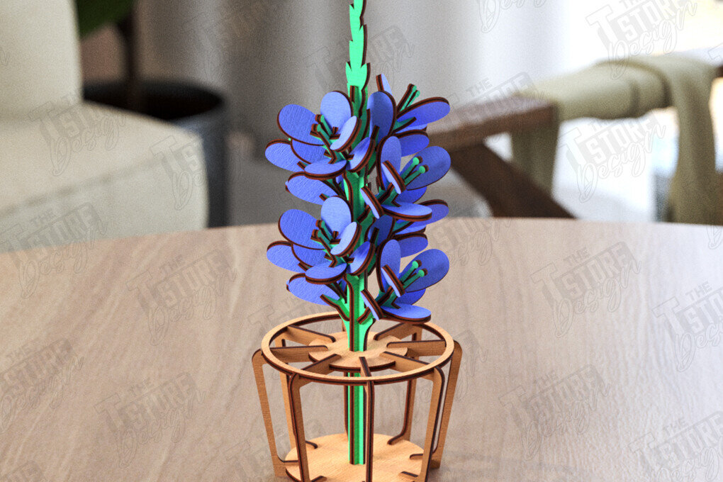 Intra απο ξύλο plywood 3mm-4mm πάχος – Ξύλινο λουλούδι με βάση |Eternal Flower Δίασταση  20x20 cm INTRAFABR-119609677