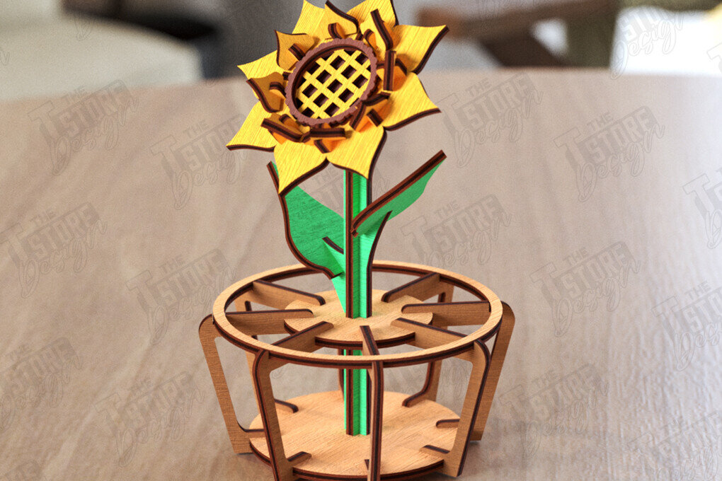 Intra απο ξύλο plywood 3mm-4mm πάχος – Ξύλινο λουλούδι με βάση |Eternal Flower Δίασταση  20x20 cm INTRAFABR-119609663