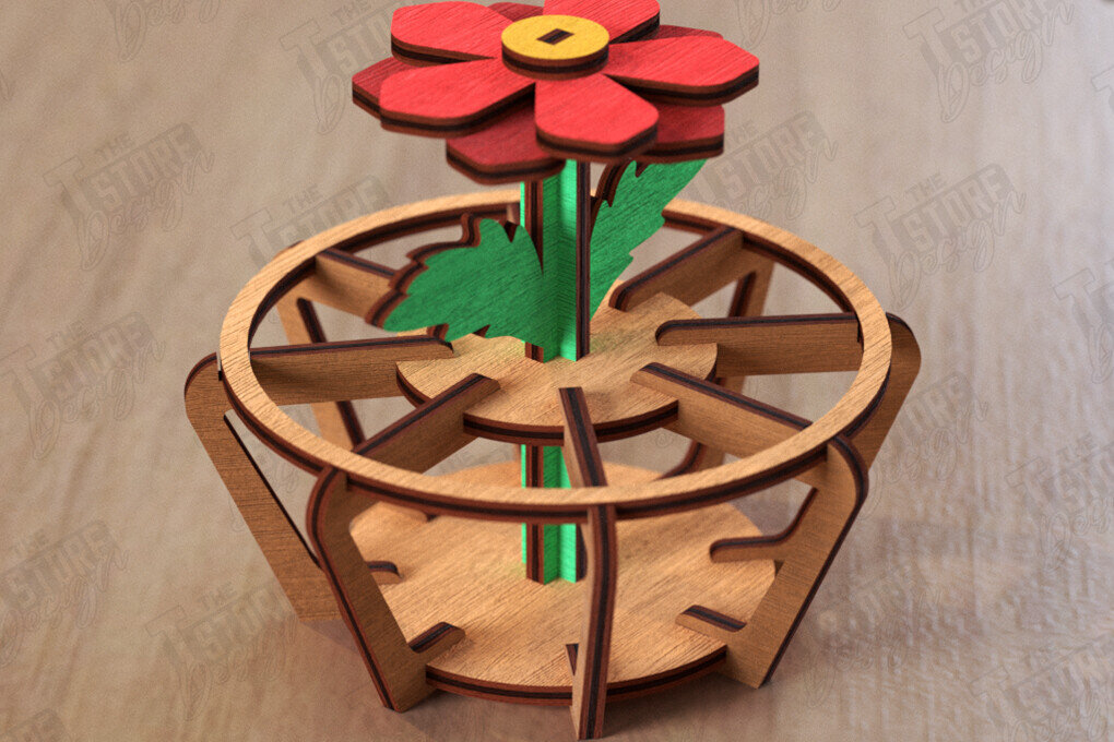 Intra απο ξύλο plywood 3mm-4mm πάχος – Ξύλινο λουλούδι με Δίασταση  20x20 cm INTRAFABR-119959409