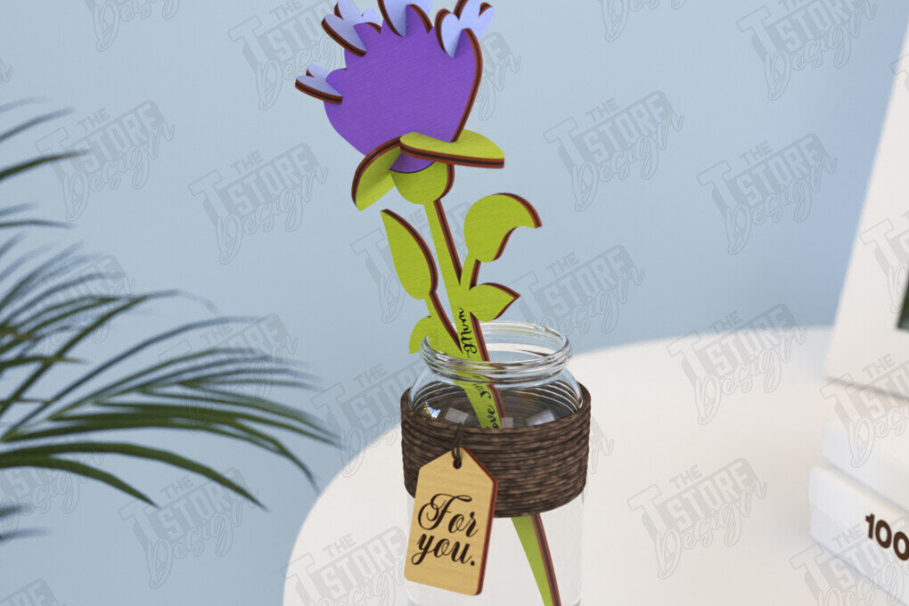 Intra απο ξύλο plywood 3mm-4mm πάχος – Ξύλινα Λουλούδια | Αιώνια Λουλούδια | CNC Δίασταση  20x20 cm INTRAFABR-119249724