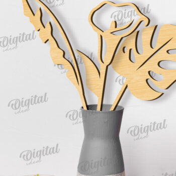 Intra απο ξύλο plywood 3mm-4mm πάχος – Ξύλινα λουλούδια κομμένη δέσμη με λέιζερ Δίασταση  20x20 cm INTRAFABR-117869998 - Image 3