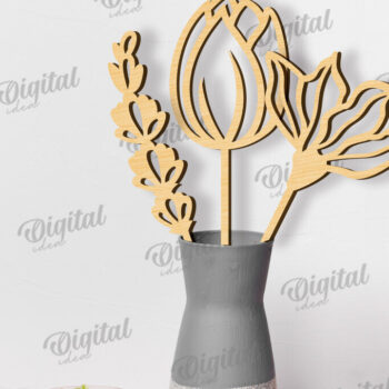 Intra απο ξύλο plywood 3mm-4mm πάχος – Ξύλινα λουλούδια κομμένη δέσμη με λέιζερ Δίασταση  20x20 cm INTRAFABR-117869998 - Image 4